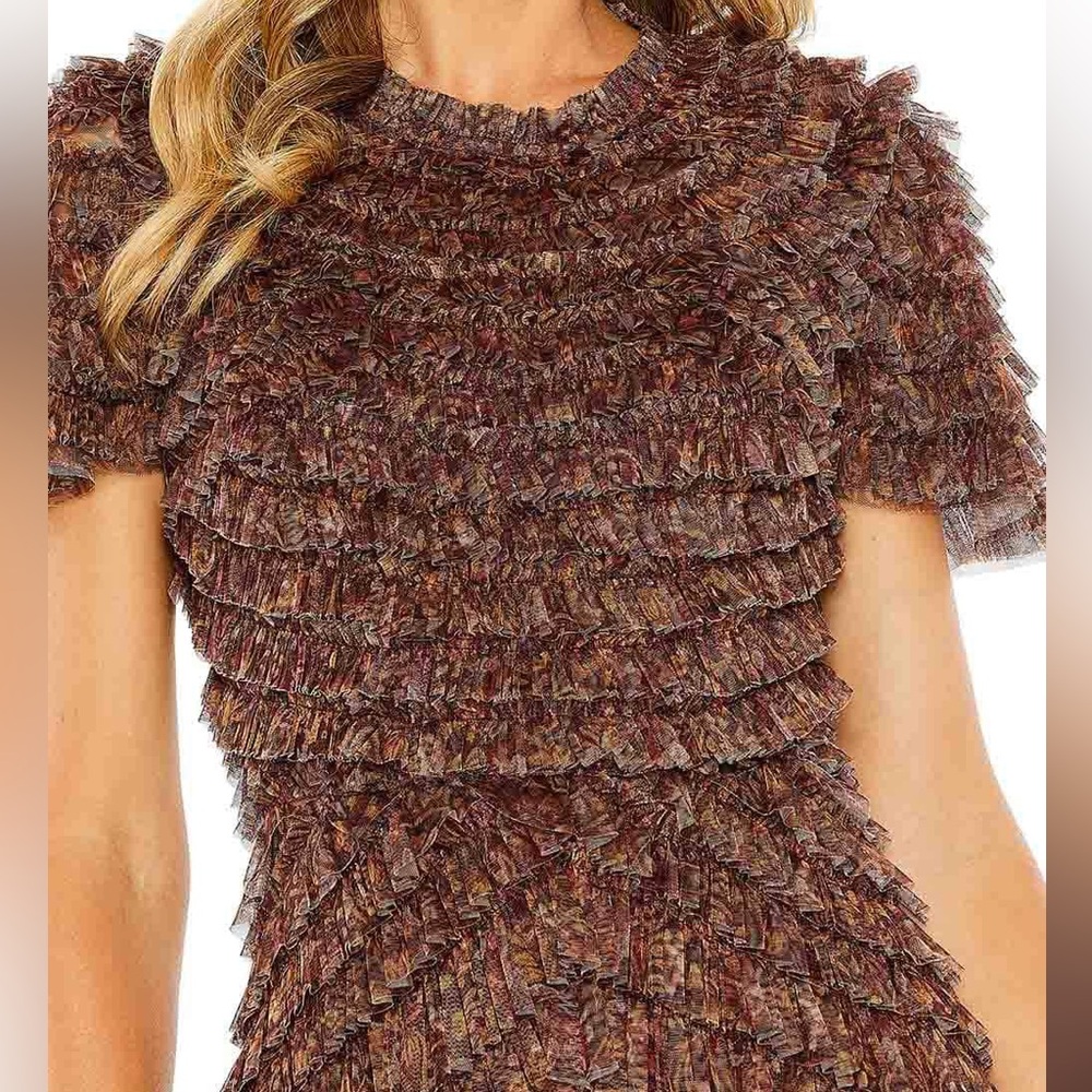 MAC DUGGAL women’s  Ruffled Tiered A-Line Evening Gown 8042 - Picture 2 of 13